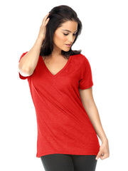 Women's Slub Jersey V Neck-bk