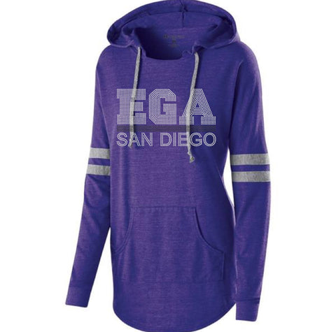LADIES HOODED LOW KEY PULLOVER-ega
