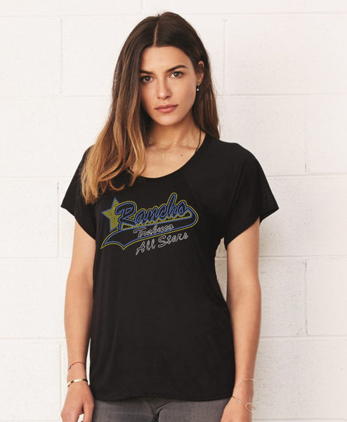 Women's Flowy Raglan Tee-RTAS