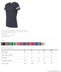 Women's Football V-Neck Fine Jersey Tee-ega
