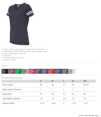 Women's Football V-Neck Fine Jersey Tee-cc
