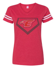Women's Football V-Neck Fine Jersey Tee-Ehs