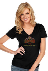 Women & Juniors Jersey Deep V Neck Short Sleeve