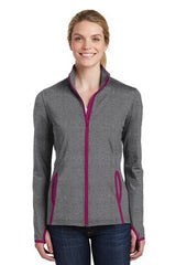 Ladies Sport-Wick stretch contrast full zip jacket-sm
