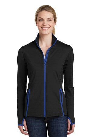Ladies Sport-Wick stretch contrast full zip jacket-RT