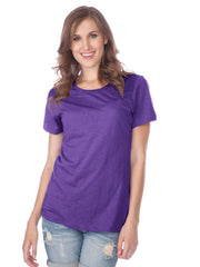 Women Slub Jersey Crew Neck Short Sleeve-ega
