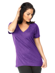 Women's Slub Jersey V Neck-water