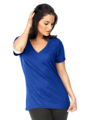 Women's Slub Jersey V Neck-water