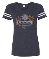 Women's Football V-Neck Fine Jersey Tee-lfas