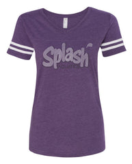 Women's Football V-Neck Fine Jersey Tee-splash