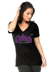 Women's Slub Jersey V Neck-Splash