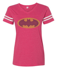 Women's Football V-Neck Fine Jersey Tee-SH