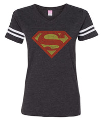 Women's Football V-Neck Fine Jersey Tee-SH
