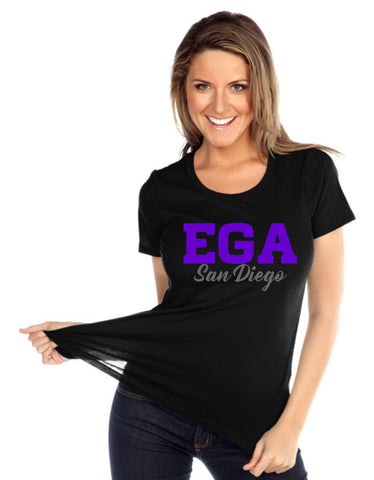 Womens & Juniors Jersey Crew Neck Short Sleeve-EGA
