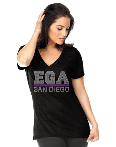 Women's Slub Jersey V Neck-EGA