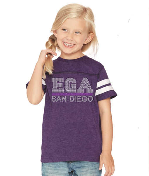 Youth Football V-Neck Fine Jersey Tee-EGA