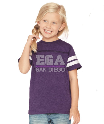 Youth Football V-Neck Fine Jersey Tee-EGA