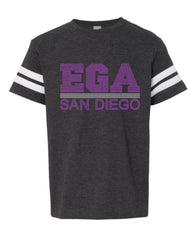Youth Football V-Neck Fine Jersey Tee-EGA