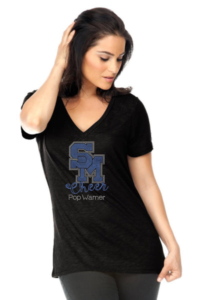 Women's Slub Jersey V Neck-sm