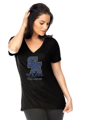 Women's Slub Jersey V Neck-sm