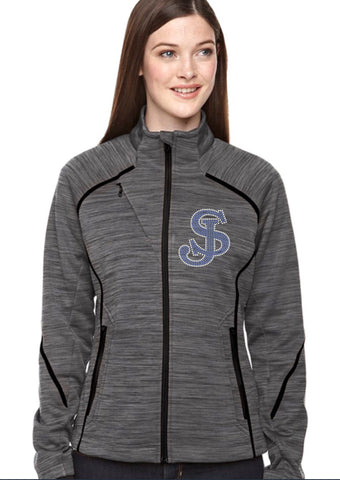 North End Sport Red Ladies' Flux Mélange Bonded Fleece Jacket