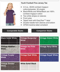 Youth Football V-Neck Fine Jersey Tee-PEG