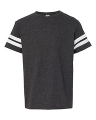 Youth Football V-Neck Fine Jersey Tee-Ylga