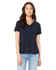 Women Relaxed Triblend V Neck Short Sleeve-cc