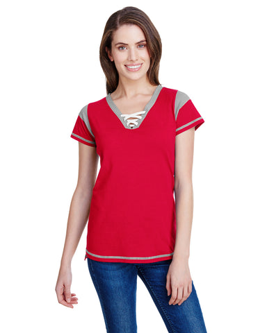 Ladies' Gameday Lace Up T-Shirt-Edisonbb