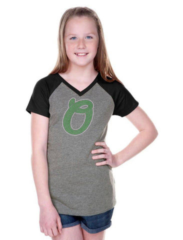 Girls 3-16 Jersey Contrast V Neck Short Sleeve Tee-OTSC