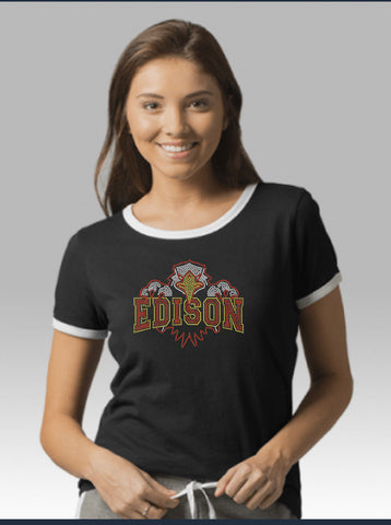 LADIES RINGER TEE-EBB