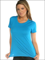 Women Sheer Jersey Crew Neck Short Sleeve-azot
