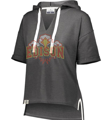 Ladies Sophomore Short Sleeve Hoodie-Edison