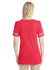 Ladies' TRI-BLEND Varsity V-Neck T-Shirt