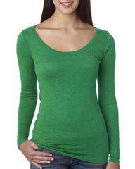 Women's Triblend Long Sleeve Scoopneck Tee-YLGA