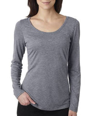 Women's Triblend Long Sleeve Scoopneck Tee-BB