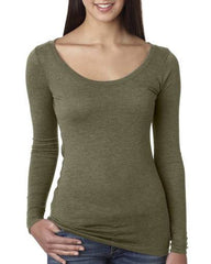 Women's Triblend Long Sleeve Scoopneck Tee-peg