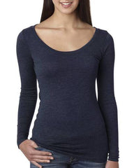 Women's Triblend Long Sleeve Scoopneck Tee-BB