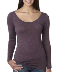 Women's Triblend Long Sleeve Scoopneck Tee-YLGA