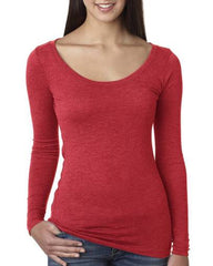 Women's Triblend Long Sleeve Scoopneck Tee-YLGA