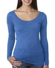 Women's Triblend Long Sleeve Scoopneck Tee-YLGA