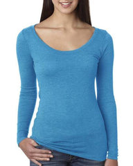 Women's Triblend Long Sleeve Scoopneck Tee-YLGA