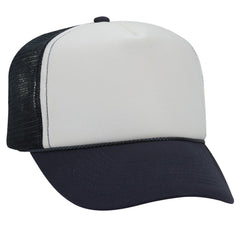Polyester Foam Front Five Panel Pro Style Mesh Back Trucker Hat-bw